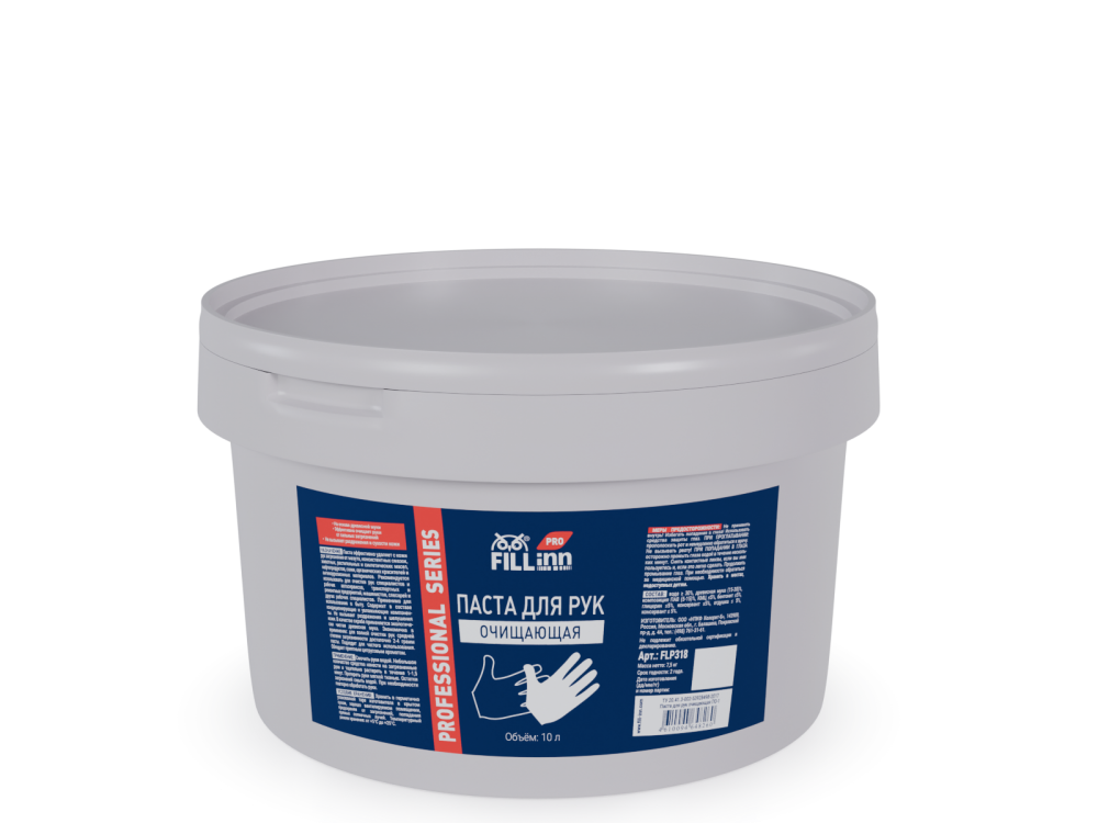 FLP318 Паста для рук очищающая (на основе древесной муки), 10 л (ведро)