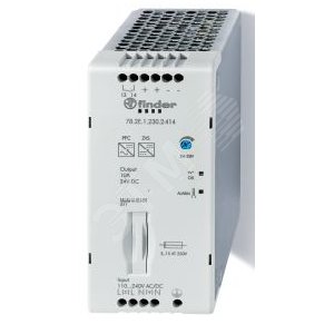 Источник вторичного электропитания импульсный, вход 110...250В AC/DC, выход 24В DC, 240Вт, Компенсация реактивной мощности, ширина 60мм, степень защит