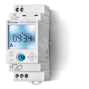 Реле времени цифровое недельное ASTRO, монтаж на рейку 35мм, 1СO 16A, питание 110…230B AC/DC, NFC, ширина 35мм, степень защиты IP20