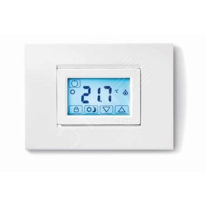 Термостат комнатный сенсорный экран питание 3В DС 1СО 5А монтаж на стену белый
