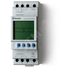 Реле времени цифровое недельное, монтаж на рейку 35мм, 2СO 16A, питание 24В АC/DC, ширина 35.8мм, степень защиты IP20