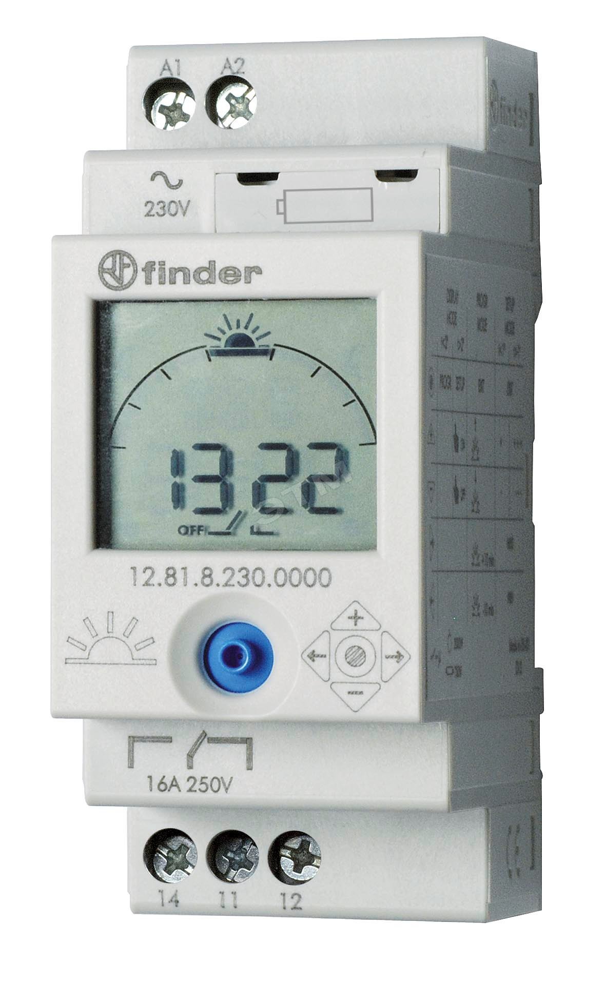 Реле времени цифровое ASTRO, монтаж на рейку 35мм, 1СO 16A, питание 110…230B AC/DC, ширина 35мм, степень защиты IP20