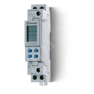 Реле времени цифровое недельное, программируется ПК (012.00), монтаж на рейку 35мм, 1СO 16A, питание 230В АC, ширина 17.8мм, степень защиты IP20