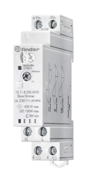Диммер модульный ведомый электронный (Slave), управление сигналом 0-10В от ведущего диммера (Master), разные типы ламп, до 400Вт, питание 230В АC (50Г