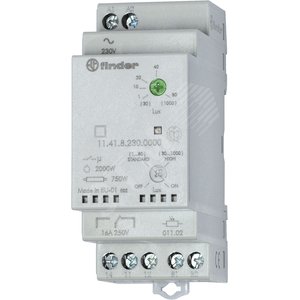 Фотореле модульное с фотоэлементом 011.03, монтаж на рейку 35мм, 1CO 16A, питание 230В АC, настройка чувствит. 1…80люкс, 30…1000люкс, ширина 35мм, сте