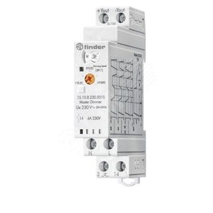 Диммер модульный ведущий электронный (Master), 4 функции, сигнал 0-10В, подключение до 32 ведомых диммеров (Slave), управление до 15 кнопок с подсветк