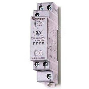 Таймер модульный мультифункциональный (AI, DI, SW, BE, CE, DE), питание 24…240В АС/DC, 1CO 8A, ширина 17.5мм, регулировка времени 0.1с…24ч, степень за