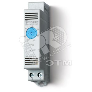 Термостат щитовой для включения охлаждения, диапазон температур -20…+40°C, 1NO 10A, модульный, ширина 17.5мм, степень защиты IP20