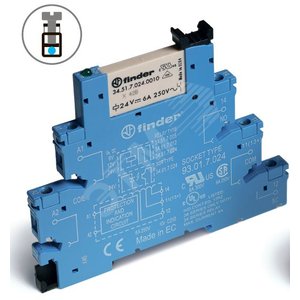 Модуль интерфейсный (сборка 34.51.7.024.4010 + 93.01.7.024), электромеханическое реле, 1CO 6A, контакты AgSnO2, питание 24В DC (чувствит.), категория 