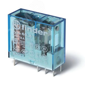 Реле электромеханическое универсальное миниатюрное, монтаж на печатную плату или в розетку, выводы с шагом 5мм, 1CO 16A, контакты AgCdO, катушка 12B D