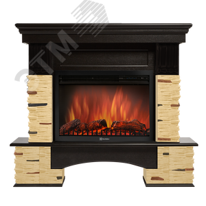 Портал для камина Pietra Nuovo 25 из камня натуральный сланец и темный дуб