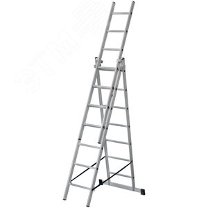 Лестница трехсекционная алюминиевая, 3 х 7 ступеней, H=202/316/426 см, вес 9.16 кг