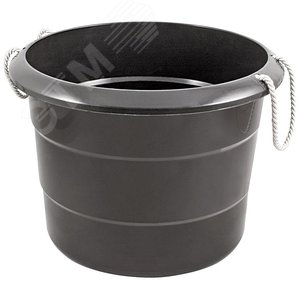 Ведро строительное пластиковое для переноски раствора, усиленные стенки, канатные ручки 40 л