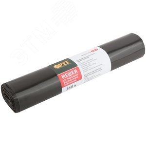 Мешки для строительного мусора, ПВД особопрочные , 360 л, 1050х1600 мм, толщина 60 мкм, 5 шт.