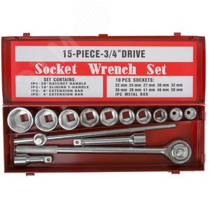 Набор вороток (трещотка) 3/4'' + головки 22-50 мм, 14 шт