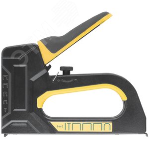 Степлер 6-в-1 для скоб ''тип 53'',''тип 53F'', ''тип 140'', ''тип 28'', ''тип 300'', ''тип 500'' , 4-14 мм, с регулировкой силы удара, рессорный механ
