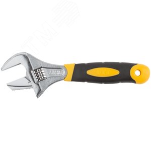 Ключ разводной ''Техно'' CrV, узкие + переставная губки, шкала, увеличен.захват, прорезин.ручка 200 мм ( 40 мм )