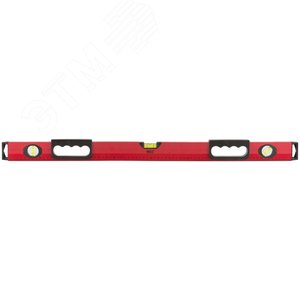 Уровень ''Бизон'', 3 глазка, красный корпус, магнитная полоса, ручки, шкала 800 мм