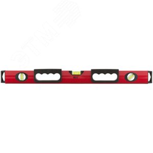 Уровень ''Бизон'', 3 глазка, красный корпус, магнитная полоса, ручки, шкала 600 мм