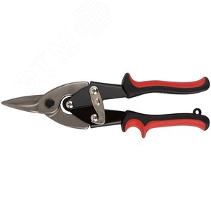 Ножницы по металлу усиленные CrV Профи, прорезиненные ручки, прямые 250 мм