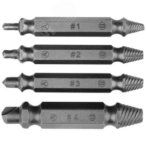 Набор экстракторов двусторонних Профи, сталь S2, 4 шт