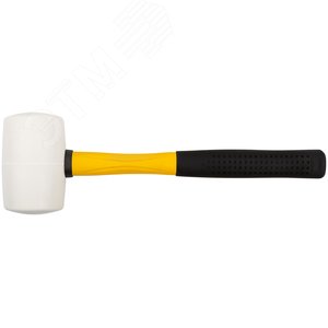 Киянка резиновая белая, фиберглассовая ручка 70 мм (680 гр)