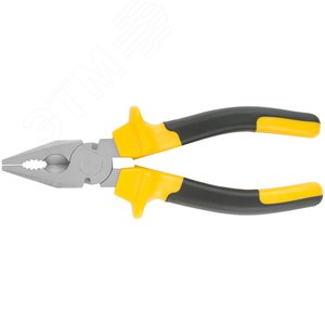 Плоскогубцы комбинированные ''Старт'' черно-желтые прорезиненные ручки, хром-никелевое покрытие 180 мм