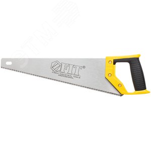 Ножовка по дереву, средний каленый зуб 7 ТPI, 3D заточка, пласт.прорезиненная ручка, Профи 400 мм