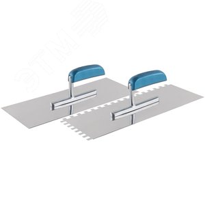 Гладилка нержав. с деревянной ручкой, 280х130 мм зубчатая, зуб 8х8 мм