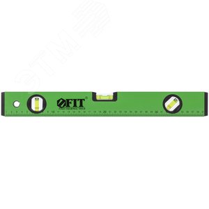 Уровень ''Техно'', 3 глазка, зеленый корпус, фрезерованная рабочая грань, шкала 400 мм