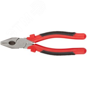Плоскогубцы комбинированные ''Стандарт'' красно-черные пластиковые ручки, полированная сталь 200 мм