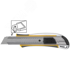 Нож технический 25 мм усиленный прорезиненный, дополнит. прижим