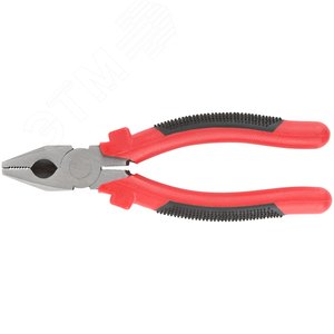 Плоскогубцы комбинированные ''Стандарт'' красно-черные пластиковые ручки, полированная сталь 180 мм