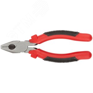 Плоскогубцы комбинированные ''Стандарт'' красно-черные пластиковые ручки, полированная сталь 165 мм
