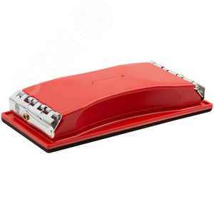 Держатель длоя наждачной бумаги пластиковый с металлическим прижимом, красный 210х105 мм