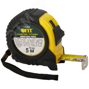 Рулетка Профи, прорезиненный корпус ''Стайл'' 5 м x 19 мм