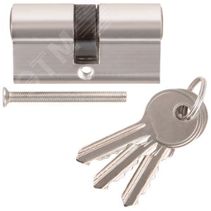 Цилиндровый механизм ''Фабрика замков'' 60 мм, ключ-ключ, хром