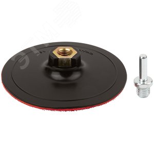 Диск шлифовальный с липучкой, гайка М14 + переходник для дрели, 125х3 мм