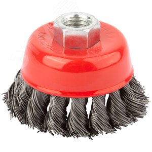 Кордщетка-чашка, гайка М14, стальная витая проволока 65 мм