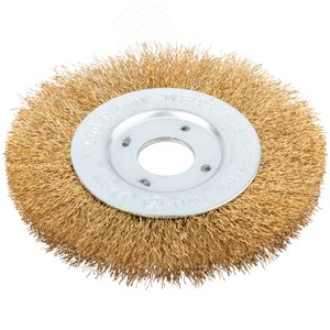 Кордщетка-колесо, посадочный диаметр 22.2 мм, стальная латунированная волнистая проволока 125 мм