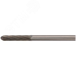Шарошка карбидная Профи, штифт 3 мм (мини), цилиндрическая с закруглением