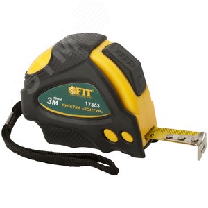 Рулетка ''Контур'' с автостопом, прорезиненный корпус 3 м x 16 мм