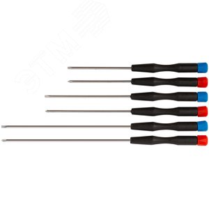Отвертки для точных работ удлиненные 6 шт, PH/SL