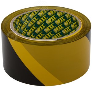 Лента сигнальная (черно-желтая) 50 мм х 100 м