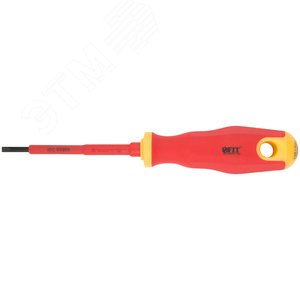 Отвертка изолированная 1000 В, CrV сталь, прорезиненная ручка 3х75 мм SL