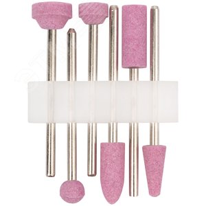 Шарошки для шлифовки изделий из стали и цветных металлов, алюминий-оксидные, мини, набор 6 шт