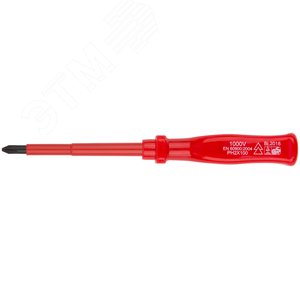 Отвертка изолированная 1000 В, CrV сталь, пластиковая ручка РН2 х 100 мм