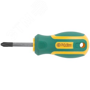 Отвертка ''Контур'', CrV сталь, прорезиненная ручка 6х38 мм РН2