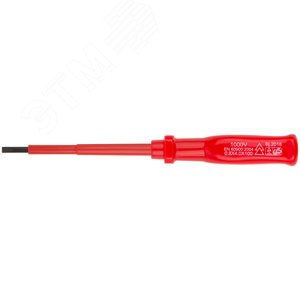 Отвертка изолированная 1000 В, CrV сталь, пластиковая ручка 4х100 мм SL