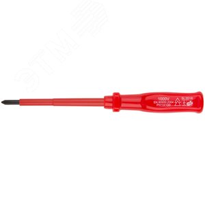 Отвертка изолированная 1000 В, CrV сталь, пластиковая ручка РН1 х 100 мм